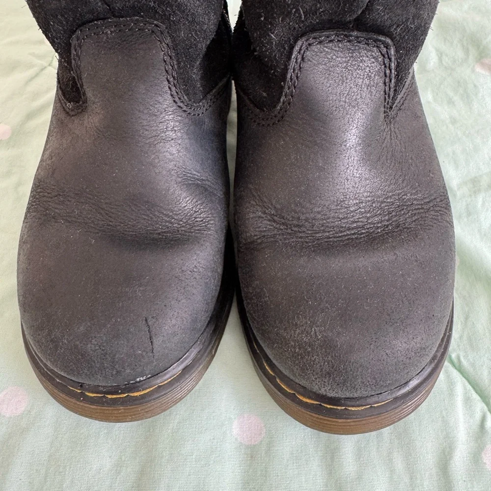 Dr. Martens Black and White Fuzzy Boots Toddler size 10